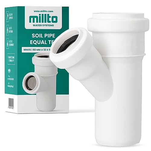 Millto™ T-Stück Kanalisationsrohr 50x32x50 45º Fitting Verbinder Abwasserrohr Verbindung Sanitärsystem-Fittings Entwässerungsverbinder Polypropylen Abwasserkanalisation Kanalisationsanschluss von Millto