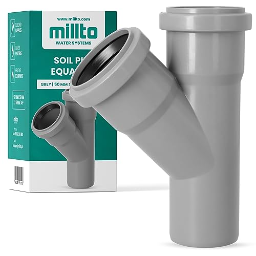 Millto™ T-Stück Kanalisationsrohr 50x50x50 45º Fitting Verbinder Abwasserrohr Verbindung Sanitärsystem-Fittings Entwässerungsverbinder Polypropylen Abwasserkanalisation Kanalisationsanschluss von Millto