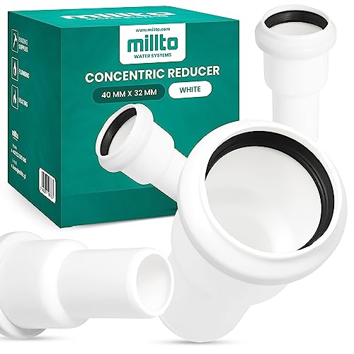 Millto™ Umgekehrte Reduktion 40x32mm Reduzierstück Rohrreduzierung Reduziermuffe Reduzierung Abwasserrohrreduzierstück Wasserleitungsadapter Abwassersysteme PP Rohrverbinder Rohrverschraubung von Millto