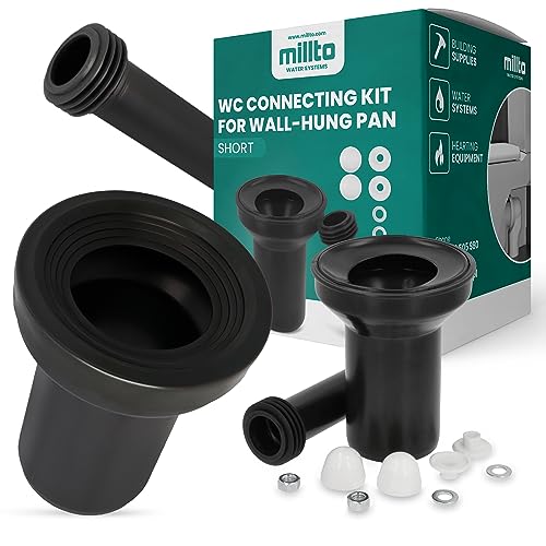 Millto™ WC-Anschlußset Wand Spülrohr Ablauf Anschlussrohr Anschlussgarnitur Kurz Unterputzspülkastenanschluss Toilettenanschlussstück Entwässerungssysteme Toilettenspülkästen von Millto
