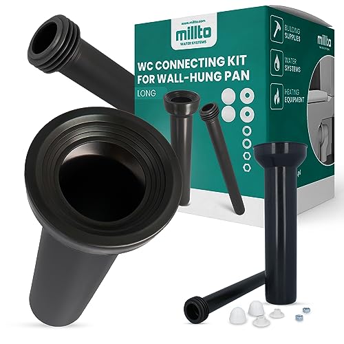 Millto™ WC-Anschlußset Wand Spülrohr Ablauf Anschlussrohr Anschlussgarnitur Lang Unterputzspülkastenanschluss Toilettenanschlussstück Entwässerungssysteme Toilettenspülkästen von PGONA