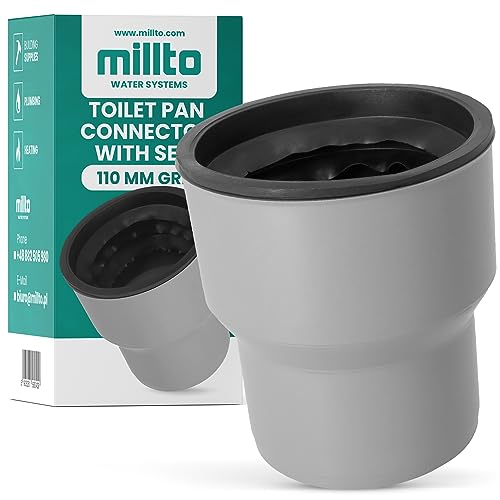 Millto™ WC Anschlussstutzen 110 Mit Gummi Dichtungen Anschlussrohr Anschlussgarnitur Kanalisation Toilettenrohr Dichtung Anschluss Zubehör Anschlussteil Anschluss für Toilettenbecken von Millto