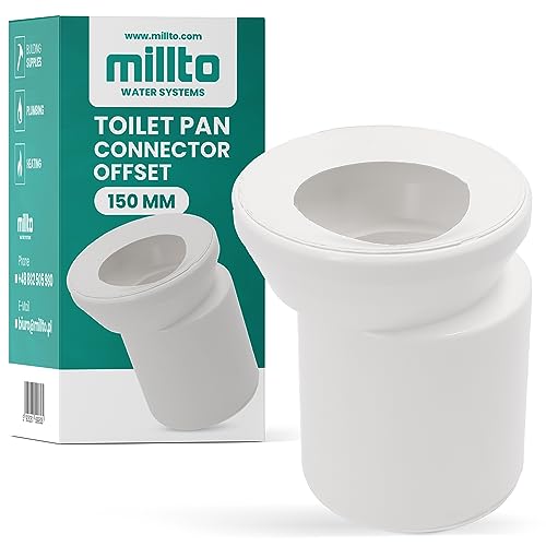 Millto™ WC Anschlussstutzen 150 Außermittig Anschlussrohr Toilette Anschlußstück Klosettschachtarmaturen Entwässerungssysteme Anschlussgarnitur Kanalisation Toilettenrohr von Millto