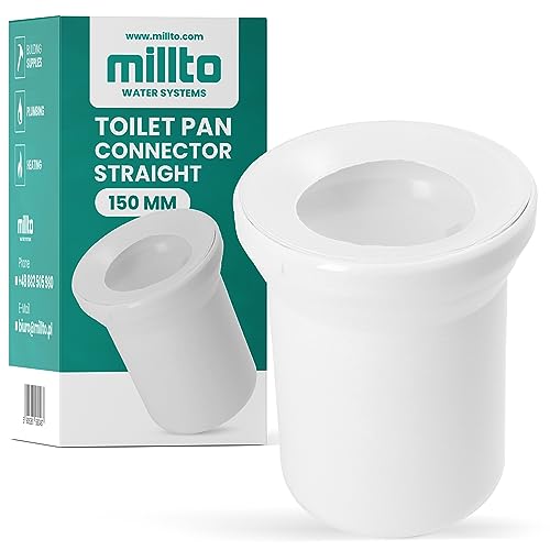 Millto™ WC Anschlussstutzen 150 mm Toilette Stutzen Anschlussrohr Anschlußstück Klosettschachtarmaturen Entwässerungssysteme Anschlussgarnitur Kanalisation Toilettenrohr von Millto