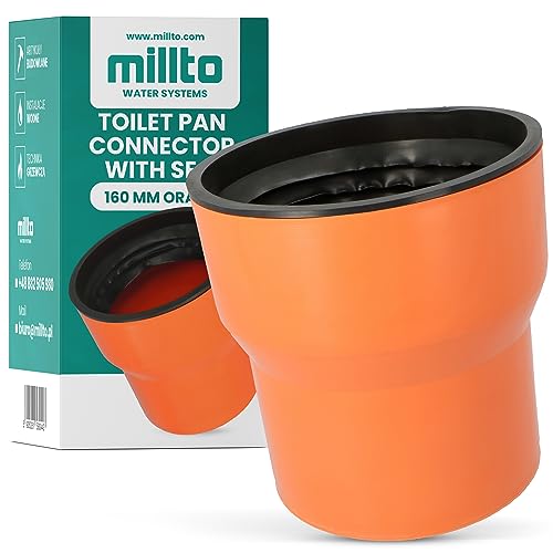 Millto™ WC Anschlussstutzen 160 Mit Gummi Dichtungen Anschlussrohr Anschlussgarnitur Kanalisation Toilettenrohr Dichtung Anschluss Zubehör Anschlussteil Anschluss für Toilettenbecken von Millto