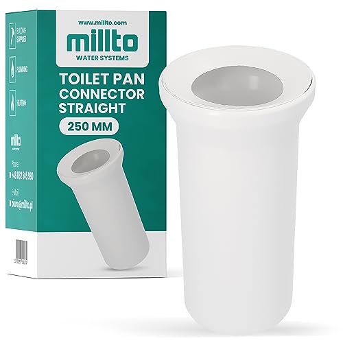 Millto™ WC Anschlussstutzen 250 mm Toilette Stutzen Anschlussrohr Anschlußstück Klosettschachtarmaturen Entwässerungssysteme Anschlussgarnitur Kanalisation Toilettenrohr von Millto