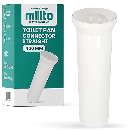 Millto™ WC Anschlussstutzen 400 mm Toilette Stutzen Anschlussrohr Anschlußstück Klosettschachtarmaturen Entwässerungssysteme Anschlussgarnitur Kanalisation Toilettenrohr von Millto