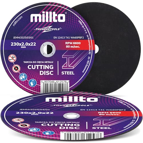Millto Trennscheibe Metalltrennscheibe 230x2 mm Stahl Edelstahl Metall Blech für Winkelschleifer Schneidewerkzeug Metallbearbeitung Präzisen Schnitten Hohe Qualität Millto Trennscheibe Metalltrennscheibe 230x2 mm Stahl Edelstahl Metall Blech für Winkelschleifer Schneidewerkzeug Metallbearbeitung Präzisen Schnitten Hohe Qualität von Millto