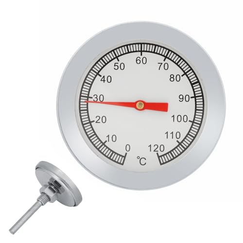 BBQ Pizza Grill Thermometer Temperaturanzeige – Hochtemperatur-Hitzeanzeige aus Edelstahl Zum Grillen (0–120 ℃) von Milltrip