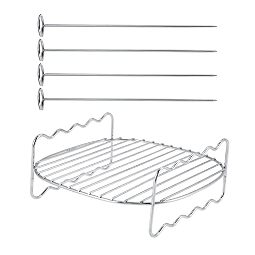 Edelstahl Doppelschicht BBQ Rack - Ersatzgrillschale für Air Fryer HD9225, HD9920, HD9231, HD9233, HD9904, Kompatibel mit Rotisserie Ofen & Outdoor BBQ von Milltrip