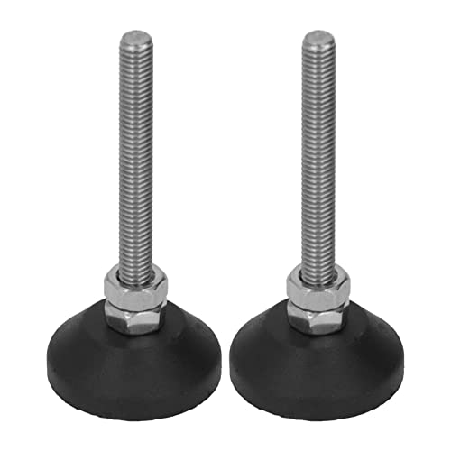 Milltrip 2er-Pack Möbel Verstellbare-30mm Nylon-Pads mit M6-50 Faden, Nivel Lierfüße für Hartholz & Fliesen Böden (Schwarz) von Milltrip