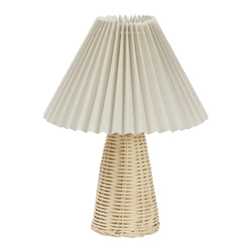 Milltrip Nordic Falten -Nachtlampe, Rattan -Basis -Vintage -Tischlicht mit Dimmbarem Warmem Glühen, Kindergartenlicht für Baby- und Erwachsenenschlafzimmer (Creme weiß) von Milltrip