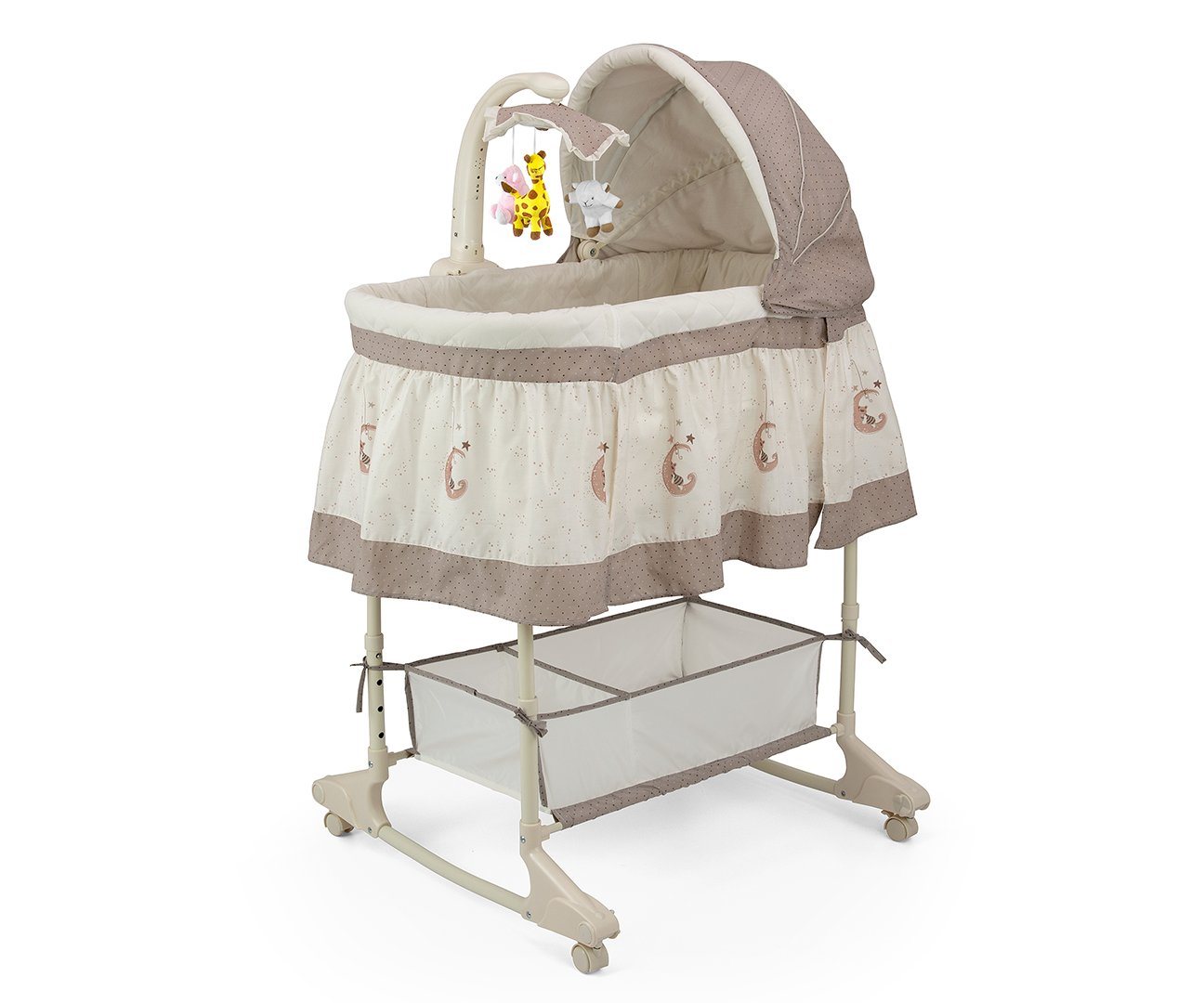 Milly Mally Stubenbett Wiege mit Fernbedienung Stubenwagen Vibrationen Schaukelbett (Beige) von Milly Mally