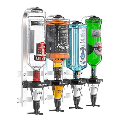 Barbarian 3/4/6 Flaschenoptik für Spirituosen - Bar Butler 25ml Shot Messung Halterung Alkohol getränkespender getränkeportionierer flaschenhalter Wand Männerhöhle von MillyAnne London