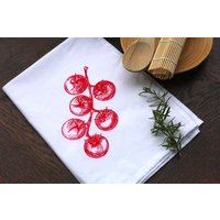 Tomaten-Küchentuch, Siebdruck Geschirrtuch, Gemüseschale Handtuch von MillysMudra