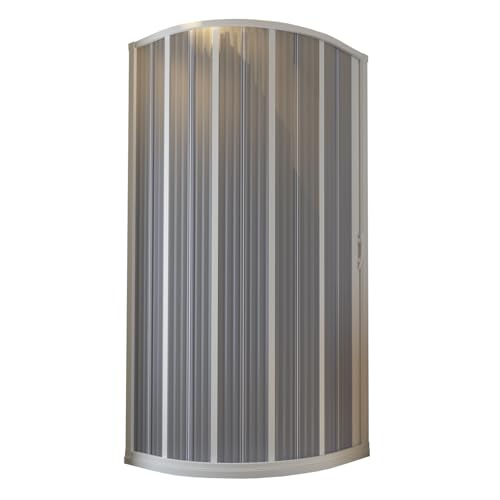 Rund-Duschkabine in PVC 100x 100 CM H185 mod. Flex halbrund Seitlich von Milo srl