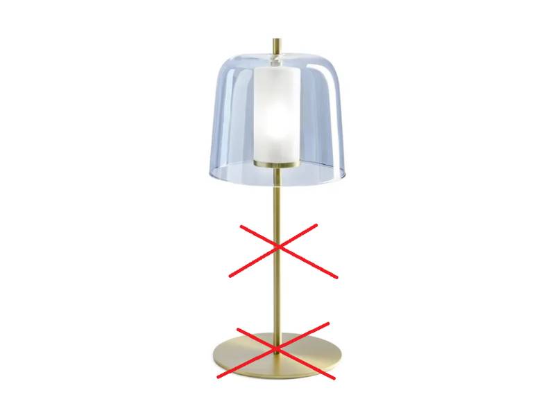 Miloox Tischleuchte Frida G9 Stecker Schalter Gestell Gold Lampenschirm Blau B-Ware von Miloox