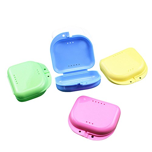 Milopon 2X Zahnprothesenbecher Zahnspangendose mit Sieb Zahnersatz Box Zahnersatz case Prothesendose Farbe zufällig von Milopon