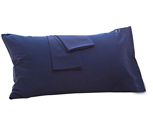 Milopon 2er Set Kissenbezug 48x74cm Dunkelblau, 100% Baumwolle Kopfkissenbezug, Superweicher Premium Kissenhülle, Geeignet für Standardkissen von Milopon