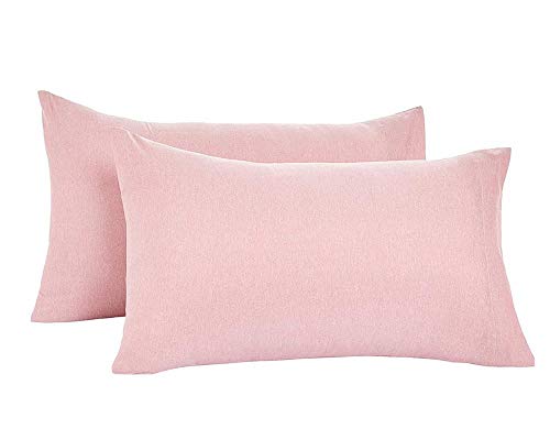 Milopon 2er Set Kissenbezug 48x74cm Rosa, 100% Baumwolle Kopfkissenbezug, Superweicher Premium Kissenhülle, Geeignet für Standardkissen von Milopon