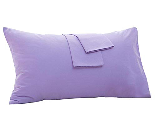 Milopon 2er Set Kissenbezug 50x90cm Violett, 100% Baumwolle Kopfkissenbezug, Superweicher Premium Kissenhülle, Geeignet für Standardkissen von Milopon