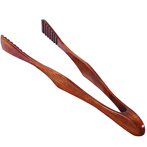 Milopon Holz Zange Holz Küche Zange Servierzange, Grillzange, Salatbesteck, Buffetzange, Holzzange, Lebensmittel-Zangen Holz-Zange Kochen natürlichen Bambus Lebensmittel Clip von Milopon