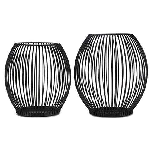 Milopon Kerzenständer Schwarz Stumpenkerzen 2er Set, Oval Kerzenhalter Metall Deko Kerzenleuchter, Kreativ Vintage Kerzen Ständer für Weihnachts Hochzeit Essen Milopon Kerzenständer Schwarz Stumpenkerzen 2er Set, Oval Kerzenhalter Metall Deko Kerzenleuchter, Kreativ Vintage Kerzen Ständer für Weihnachts Hochzeit Essen von Milopon