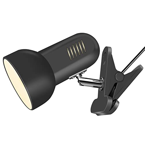 Milpoel Klemmleuchte, Verstellbare Schreibtischlampe mit E27-Fassung, Klemmlampe für Lesen im Bett, Arbeiten und Lernen, Schlankes und Leichtes Design (Schwarz) von Milpoel