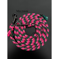 2, 5M Hundeleine | Größe M Aus Paracord Neon Pink Rosa Meergrün Ferngrün Gunmetal Für Mittlere Und Größere Hunde von Milthos