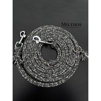 3M Hundeleine | Größe Xl Aus Paracord Grau Schwarz Weiß Silber Für Große Hunde 3M Hundeleine | Größe Xl Aus Paracord Grau Schwarz Weiß Silber Für Große Hunde von Milthos