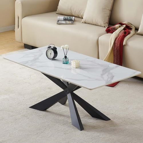 Milton & Oldbrook Couchtisch Zamora, Marmor, 120 cm, Weiß glänzend von Milton & Oldbrook