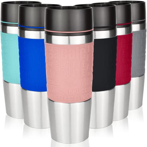 Milu Thermobecher 380ml aus Edelstahl I Spülmaschinen geeignet und 100% Auslaufsicher - Isolierbecher Kaffeebecher to go - Trinkbecher - doppelwand Isolierung - Travel Mug (Rosa, 380ml) von Milu