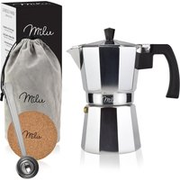 Milu 3 Tassen Espressokocher silber/schwarz von Milu