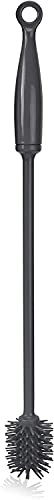 Milu Silikon Flaschenbürste Anthrazit - Spülbürste, dünn, Silikon (Grau, 33 x Ø 3,5 cm) von Milu