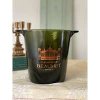 Beaumet Champagner Eimer Vintage Cooler Grüner Glas Eiskübel von MilunaCoVintage