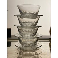 Vintage Kristall Dessertschalen Für Obstsalat Kristalleisschalen Geschliffene Glasschalen Glasfingerschalen Set Von 2 Saint Louis Crystal Bowl von MilunaCoVintage