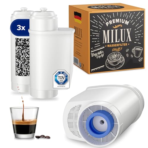MILUX [3er Set] Wasserfilter ersetzt Brita Intenza für Siemens EQ Series – für Siemens EQ6, EQ9, EQ500 & EQ700 Kaffeevollautomaten – Ersatz für Siemens Brita Intenza Wasserfilter – TÜV zertifiziert von Milux