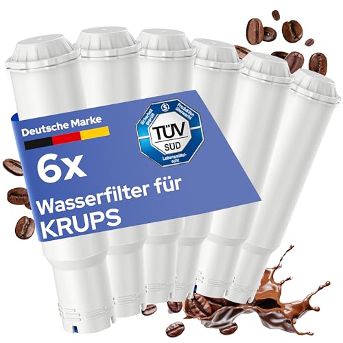 MILUX® Wasserfilter Ersatz für Krups F088, Nivona, Melitta uvm [6er Set] - Filterpatrone für Kaffeevollautomaten - Siemens, Bosch, Neff, Gaggenau, AEG - Kalkschutz ohne Schadstoffe - TÜV zertifiziert von Milux