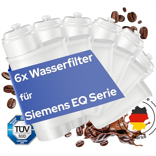 MILUX [6er Set] Wasserfilter ersetzt Brita Intenza für Siemens EQ Series – für Siemens EQ6, EQ9, EQ500 & EQ700 Kaffeevollautomaten – Ersatz für Siemens Brita Intenza Wasserfilter – TÜV zertifiziert von Milux