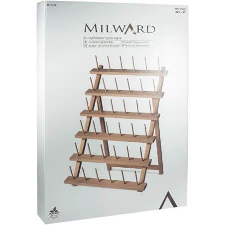 Milward Serger Garnständer – Garnrollenhalter aus Holz, freistehend oder an der Wand montiert, 36 Spulen, 43 x 57 cm von Milward