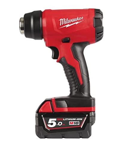 Milwaukee Tools Heißluftpistole M18 Milwaukee 18 V 2 AkkuS 5.0 AH – 1 Ladegerät 80 Min bhg-502 C 4933459772, red von Milwaukee