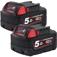 2er-Pack 18 V 5 Ah Li-Ion Milwaukee M18 B5 Akkus 2er-Pack 18 V 5 Ah Li-Ion Milwaukee M18 B5 Akkus von Milwaukee