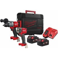 Milwaukee - M18 fuel™ Geräteset Schlagschrauber und Schlagbohrschrauber M18 FPP2T2-502X -4933478767 inkl. 2 Akkus und Ladegerät von Milwaukee