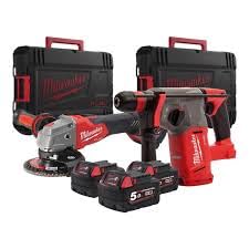M18FPP2OA-503X - Set bestehend aus Schleifmaschine M18FSAG125XB + Dübel M18CHX - 3 Batterien mit 5,0 Ah und Koffer - MILWAUKEE von Milwaukee
