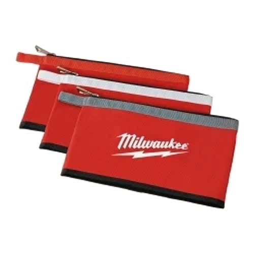 Milwaukee 48228193 Tasche mit Reißverschluss, Rot/Schwarz, 3 Stück von Milwaukee