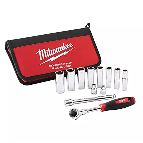 Juego de 12 piezas, carraca y vasos de 3/8" von Milwaukee