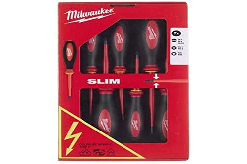 Juego de 7 destornilladores VDE slim Plana 3, 4, 5,5, PH1, PH2, PZ1 y PZ2 von Milwaukee