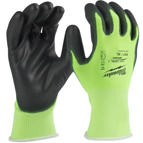Milwaukee 4932479919 Handschuhe, hohe Sichtbarkeit und Schnittschutz, Stufe, X/10 Größe von Milwaukee