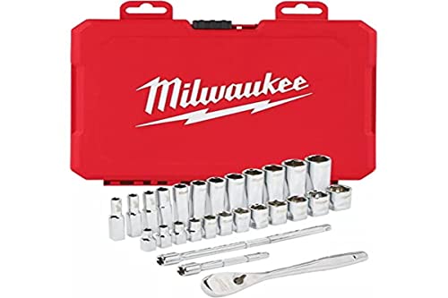 Milwaukee Juego 32 piezas, carraca y vasos de 3/8" Metrica von Milwaukee