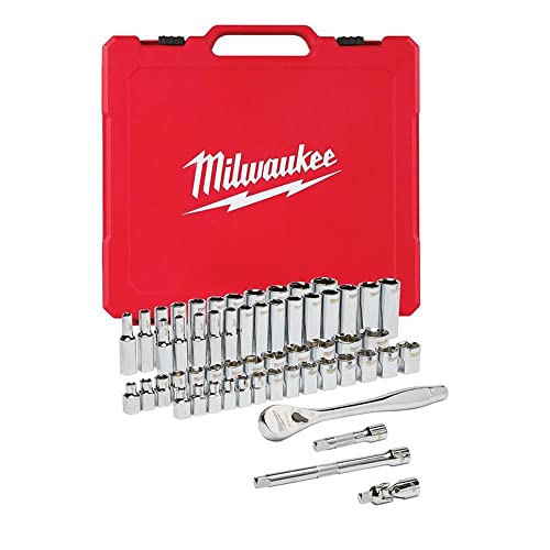 Juego 56 piezas, carraca y vasos de 3/8" SAE y Metrica Juego 56 piezas, carraca y vasos de 3/8" SAE y Metrica von Milwaukee